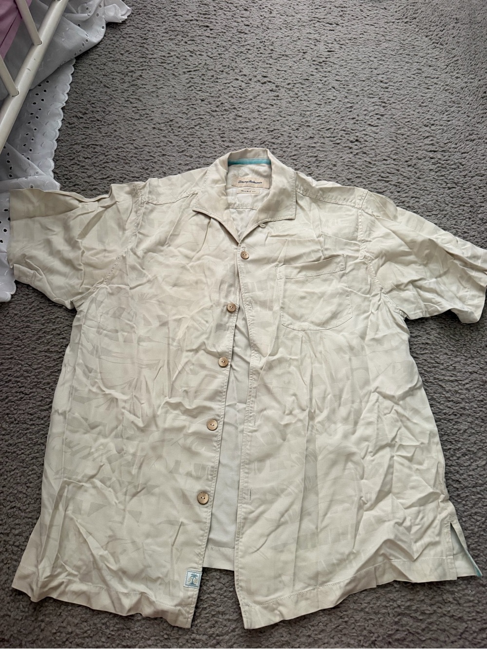 Tommy Bahama Light Cream Short-Sleeve Camp Shirt